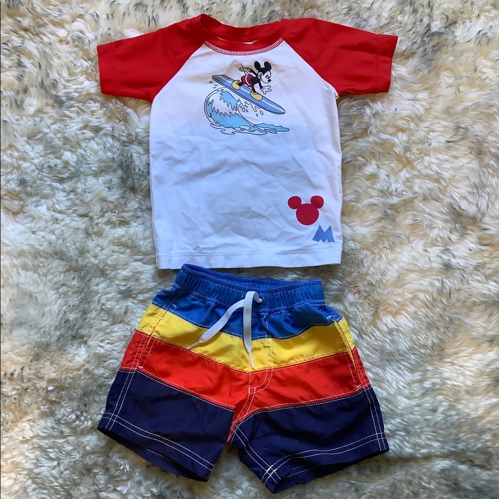 Hanna Andersson swim rash guard and trunks